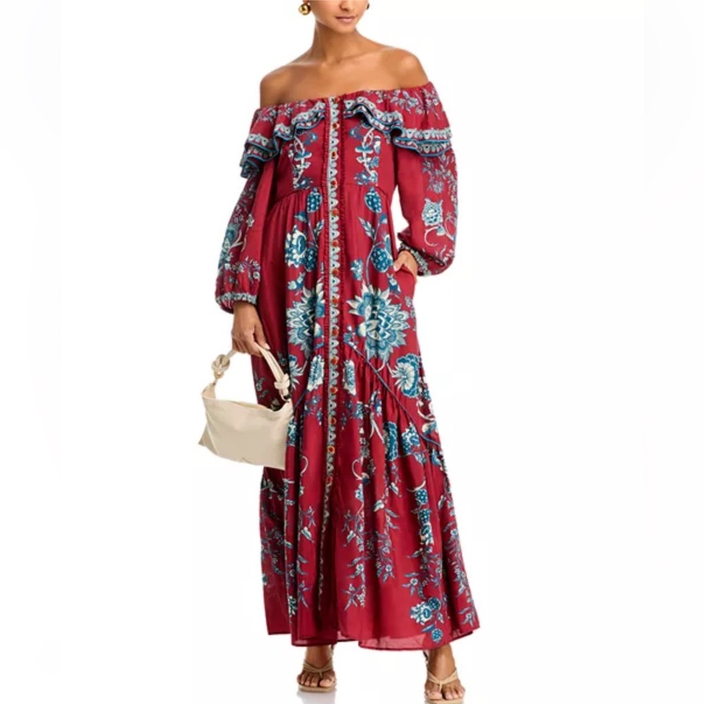 NEW with Tags FARM Rio Tropical Landing Off-the-Shoulder Dress - Picture 3 of 7